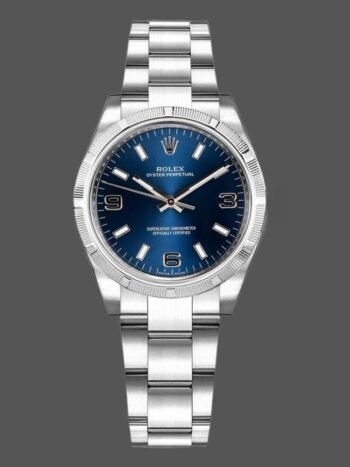 Replica Rolex Oyster Perpetual 177210 Women's Watch, Stainless Steel, Blue Dial, 31mm