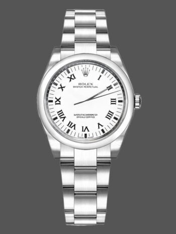 Replica Rolex Oyster Perpetual 177200 Women's Watch, White Roman Dial, 31mm Oyster Bracelet