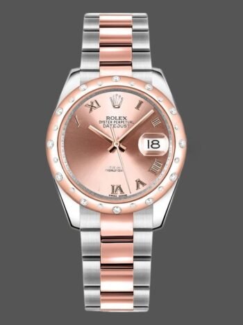 Replica Rolex Datejust 178341 for women, pink dial with Roman numerals, 31 mm