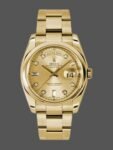 Replica of the unisex Rolex Day-Date 118208 watch with a 36 mm champagne diamond dial