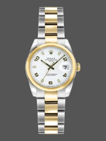 Rolex Datejust 179163 Women's Watch Replica White Arabic Dial Vaulted Bezel 26mm