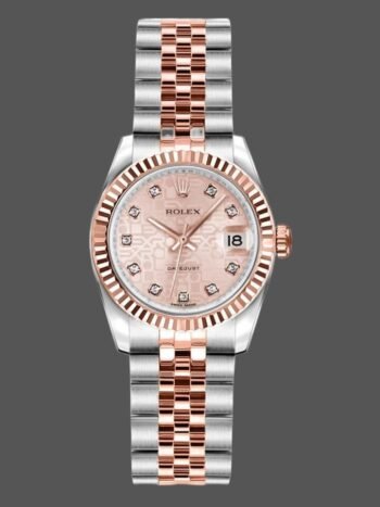 Rolex Datejust 179171 Women's Watch Replica Pink Jubilee Dial Fluted Bezel 26mm