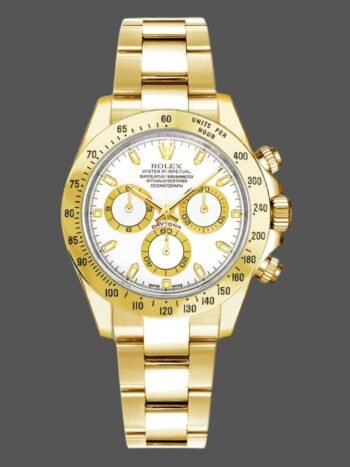 Replica Rolex Cosmograph Daytona 116528 for men, dial with white indexes, 40 mm
