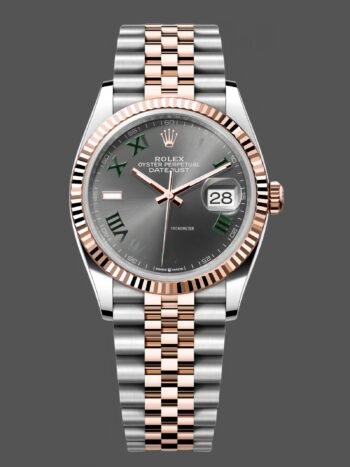 Réplica Rolex Datejust 126231 0029 Gris Pizarra Wimbledon Esfera Romana y Bisel Estriado 36mm