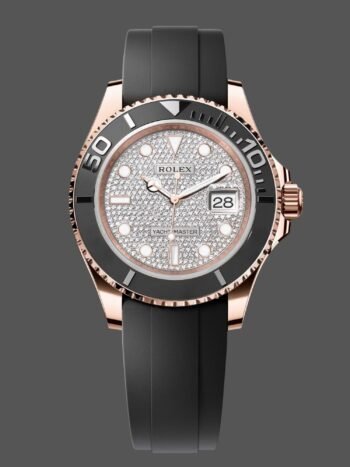 Replica Rolex Yacht-Master II 126655 Men's Diamond Pav?? Dial Rose Gold 40mm