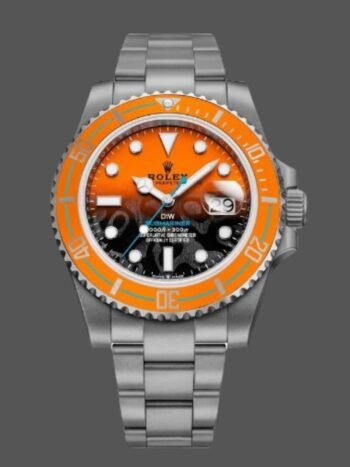 Rolex Submariner DIW Esfera negra naranja caqui Bisel de cerámica naranja