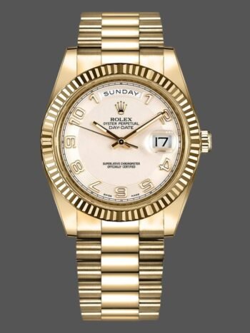 Rolex Day-Date 218238 Replica Men's Ivory Dial Yellow Gold 41mm