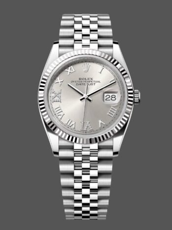 Rolex Datejust 126234 0029 36 mm women's watch with Roman dial and silver diamonds