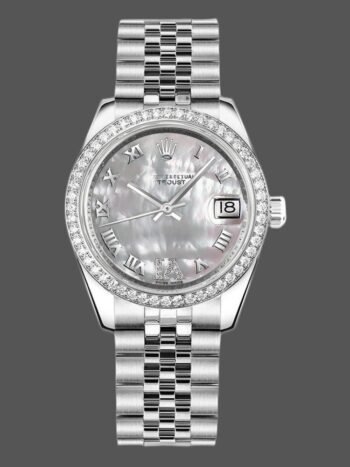 Replica Rolex Datejust 178384 Women's Watch White Mother of Pearl Dial Diamonds 31mm