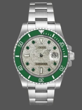 Réplica del Rolex Submariner 116610 para hombre, automático, con esfera pavé de diamantes, 40 mm