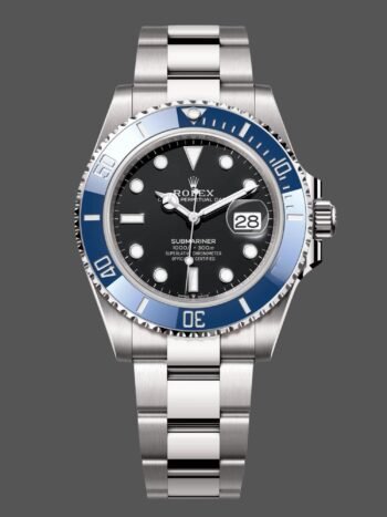 Replica Rolex Submariner 126619LB 0003 for men, blue bezel, black dial, 41 mm