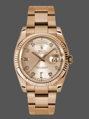 Replica Rolex Day-Date 118235 Unisex Watch, Rose Gold, Champagne Diamond Dial, 36mm
