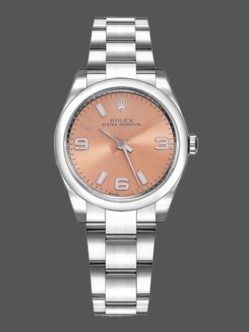 Rolex Oyster Perpetual 177200 Women's Watch Replica Pink Dial Vaulted Bezel 31mm