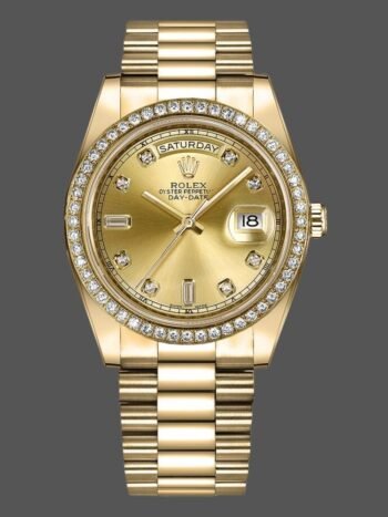 Replica Rolex Day-Date 218348 Men's Champagne Diamond Dial 41mm