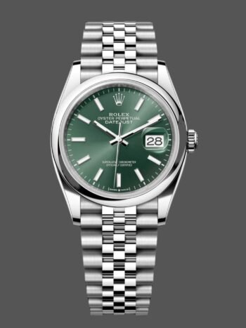 Rolex Datejust 36 de acero inoxidable con esfera verde menta Jubilee M126200-0023