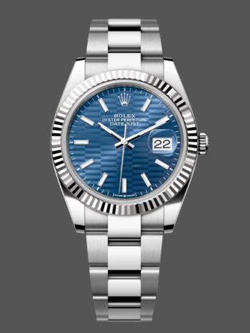 Rolex Datejust 126334 Men's Watch Replica Fluted Bezel Blue Dial with Fluted Motif 41mm
