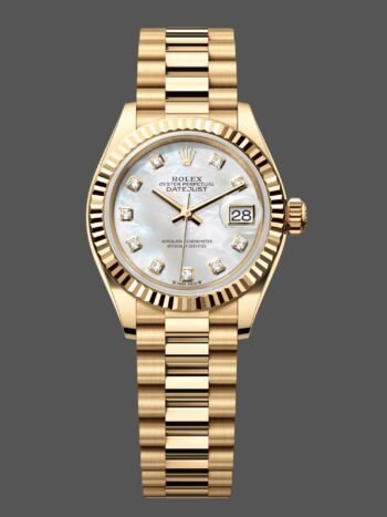 Replica Rolex Datejust m279178 0025 Women's Watch Mother of Pearl Dial with Fluted Bezel, 28mm