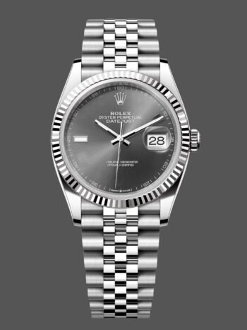 Replica Rolex Datejust 126234 unisex watch with 36mm slate gray Wimbledon dial