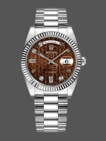 Replica Rolex Day-Date 118239 Jubilee unisex watch with 36mm chocolate brown dial
