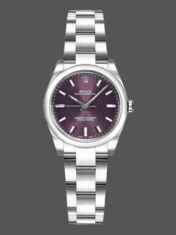 Replica Rolex Oyster Perpetual 176200 women's watch, grape red dial, 26 mm