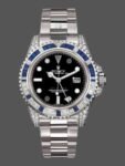 Rolex GMT Master II 116759SA men's replica watch, black dial, white gold, 40 mm