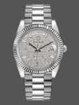 Replica Rolex Day-Date 228239 for Men, Diamond Pav?? Dial and Fluted Bezel, 40mm