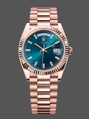 Rolex Day Date Oyster 36 mm Oro Everose Esfera Azul Verde M128235 0085