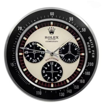 Reloj de pared Rolex Daytona Paul Newman con logotipo negro