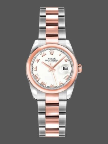 Replica Rolex Datejust 179161 Women's Watch, Stainless Steel and Everose Gold, White Roman Dial, 26mm