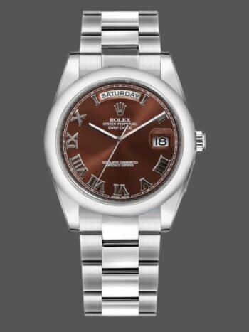 Rolex Day-Date 118209 Replica Chocolate Brown Diamond Dial, 36mm, Unisex