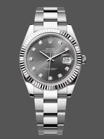 Rolex Datejust m126334 0005 Men's Watch Replica Fluted Bezel Dark Rhodium Gray Dial 41mm