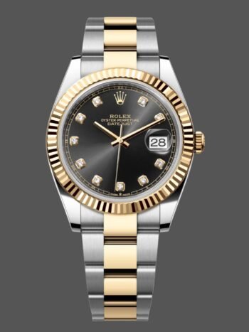 Reloj Rolex Datejust 41 con esfera de diamantes negros M126333 0005 para hombre
