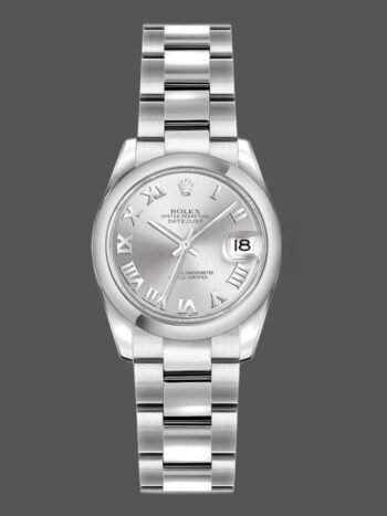 Replica Rolex Datejust 179160 women's watch with Oyster bracelet, silver dial and 26mm Roman dial