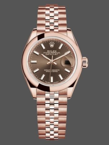 Rolex Datejust 279165 Women's Watch Replica Chocolate Brown Dial Vaulted Bezel 28mm
