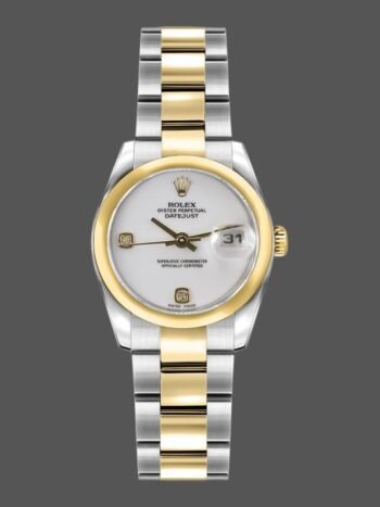 Rolex Datejust 179163 Women's Watch Replica White Dial Diamonds Vaulted Bezel 26mm