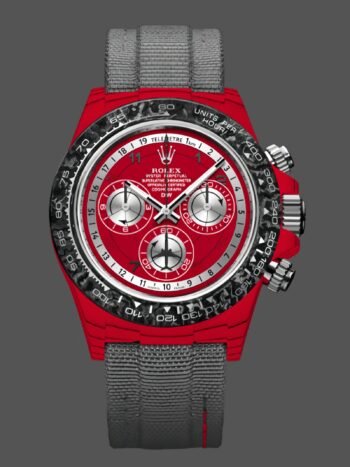Rolex Daytona Diw Customizado Oyster Rojo Cuarzo Fibra de Carbono 40 mm