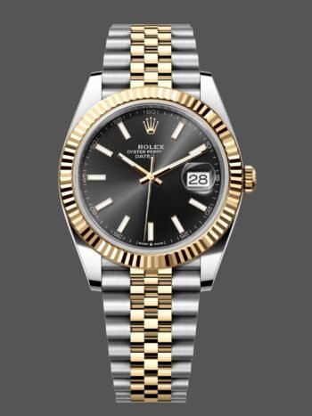 Rolex Datejust 41, black dial, gold and steel, 126333 0014, men's watch