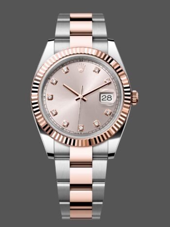 Rolex Datejust 126331 0007 Sundust Diamond Oyster 41 mm Everose steel and gold watch