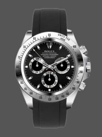 Rolex Daytona 116519 Men's Watch Replica Black Dial Black Rubber Strap 40mm