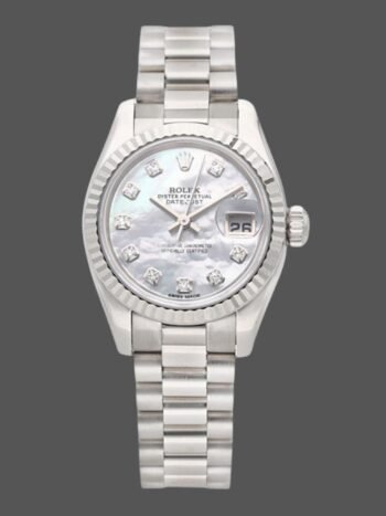 Replica Rolex Datejust 179179 Women's Watch, Mother of Pearl Diamond Dial and Fluted Bezel, 26mm
