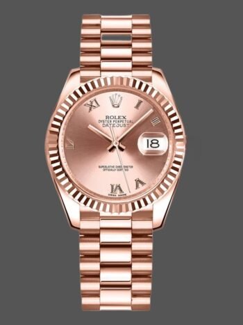 Rolex Datejust 178275 Women's Rose Gold Rose Roman Dial Replica Watch 31mm