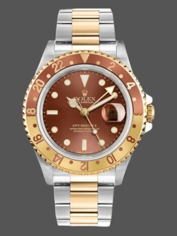 Réplica del reloj Rolex GMT-Master II 16713 para hombre, oro blanco, esfera chocolate, 40 mm
