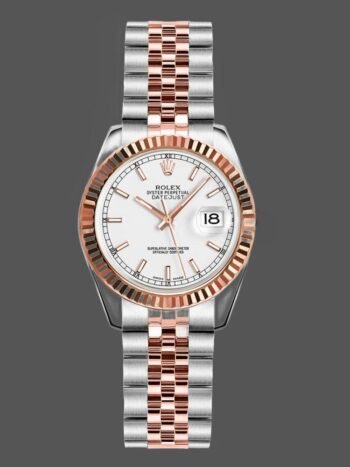 Rolex Datejust 179171 Women's Watch Replica White Dial Fluted Bezel 26mm
