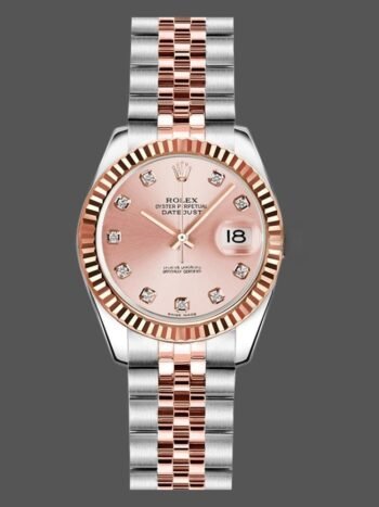Rolex Datejust 179171 Women's Watch Replica Pink Diamond Dial Fluted Bezel 26mm