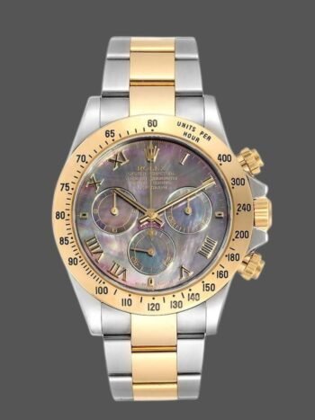 Réplica del reloj Rolex Daytona 116523 para hombre, acero inoxidable, esfera negra de nácar, 40 mm