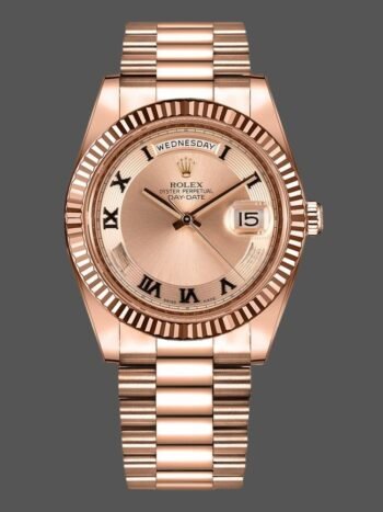 Réplica del reloj Rolex Day-Date 218235 para hombre, esfera champán, 41 mm, oro rosa