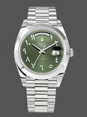 Rolex Day-Date 40 mm, Arabic platinum, olive dial 228206