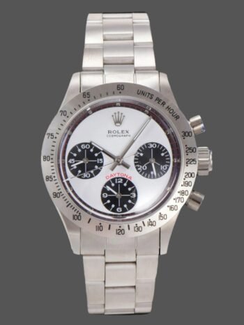 Reloj Rolex Daytona 6239 vintage para hombre, de acero inoxidable, con esfera blanca y negra.
