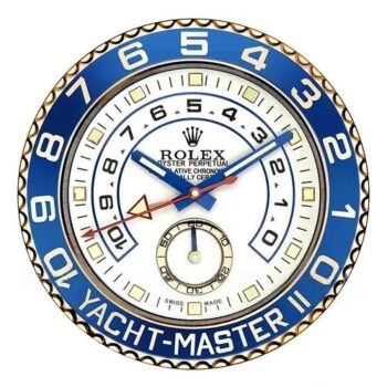 Rolex Yacht Master ll gold and blue wall clock