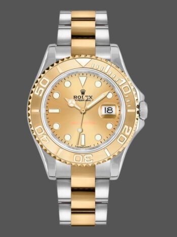 Réplica del Rolex Yacht-Master 168623, acero, oro amarillo, esfera champán, 35 mm, unisex